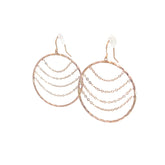 14K ROSE GOLD ROUND DANGLE EARRING  WITH CHAIN 1.8 GRAM 1 1/2